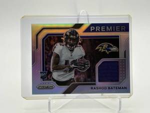 2021 Panini Prizm Premier Rashod Bateman Game Used Jersey Card Rookie