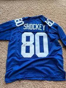 Jeremy Shockey Autographed New York Giants Football Jersey, Autograph Authenticated and Certified by JSA Authentication