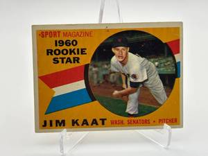 1960 Topps Jim Kaat Rookie Card, Vintage Baseball Card Featuring Legendary Minnesota Twins and Hall of Famer