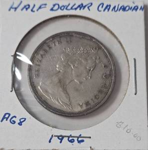 lot 48 image: 1966 Silver Half Dollar Canadian