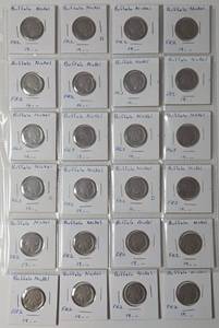 lot 50 image: Unreadable Buffalo  Indian Head Nickels - 24 Coins