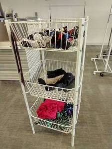 3-Tiered Wire Basket Display with Scarves & Socks