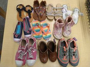 (10) Pairs Girls Size 9 - 2Y Shoes