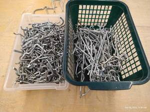 (2) Small Totes Misc. Small Pegboard Hooks