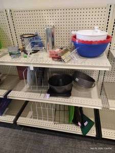 Contents of Shelves - Kitchen Items in Round, 17 Gallon, Rope-Handled Tub