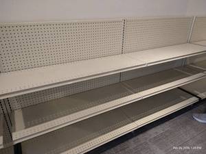 (2) Connected Display Shelving Units