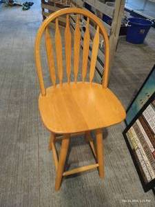 Wooden Swivel Barstool
