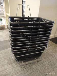 (11) Shopping Baskets in Stand