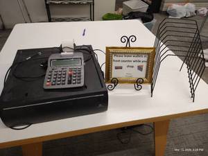 Cash Register, Cash Drawer, Calculator, and Display Stands