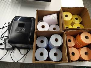 GoDex Label Printer and Rolls of Big Hairy Dog Labels