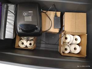 GoDex Label Printer and Rolls of Big Hairy Dog Labels