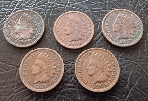 (5) Indian Pennies