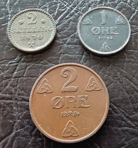(3) Vintage Norwegian Coins