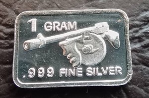 1 Gram Silver Bar - Tommy Gun