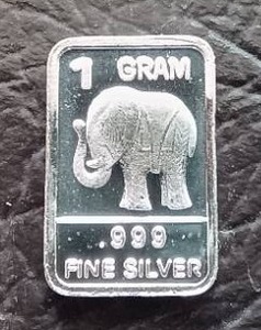 1 Gram Silver Bar - Elephant