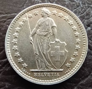 1960 Switzerland Silver 12 Franc