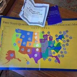 lot 121 image: First State Quarters of the United States Collectors Map � 1998 to 2008