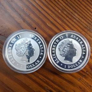 lot 39 image: 2014 (BU) Perth Mint (Australia) 2 coins of .999 Fine Silver 1 oz Coin  $1 featuring Koala Bear