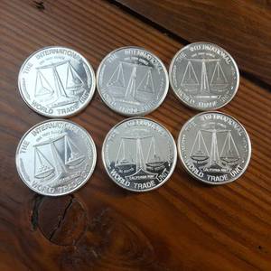 lot 113 image: Lot of 6 BU .999 Fine Silver 1 Troy oz bullion coins  The Plucked Tax Payer (5) Mayflower (1)