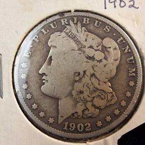 lot 117 image: 1902 Morgan Silver Dollar 90% silver  Most popular by the US Mint