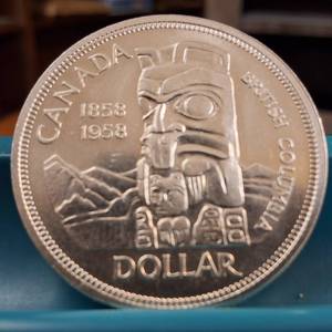 lot 168 image: Specialty Canada Dollar  1858-1958  Elizabeth II  British Columbia  Very collectible coin