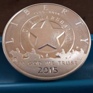 lot 195 image: 2015 U.S. Marshals Service 225th Anniversary Silver Dollar  90% Silver Content  0.7734 troy ozs
