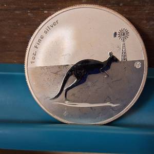 lot 287 image: 2012 Australia 1 oz Silver Kangaroo $1 - .999 Fine�Silver  Checkout windmill in back of pic