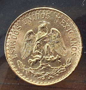 lot 374 image: 1945 Mexican Dos Pesos (BU)  90% fine gold  0.0482 troy oz of pure gold (1.666 grams)