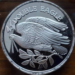 lot 338 image: Beautiful Bullion Coin 1 troy oz. (BU)  Double Eagle  .999 Fine Silver  Made in USA