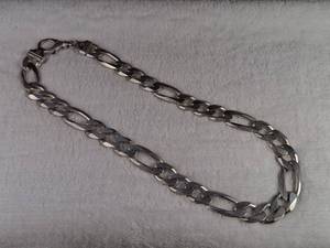 lot 160 image: Heavy BLING - HUGE Vintage Italian Silver Figaro Necklace - AGI  139.2g