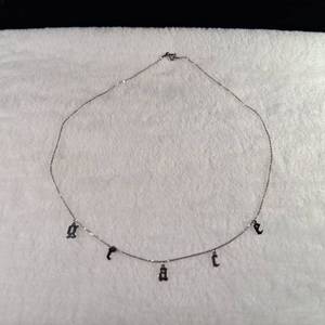 lot 175 image: GRACE - Charm Necklace - Dainty Silcer Chain with Charms spelling Grace - 1.4g - 16-17inch