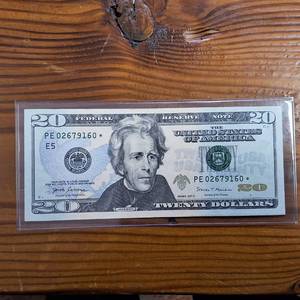 lot 316 image: Crisp and Clean 2017A 20 Dollar Federal Reserve Star Note  Collectible  Featuring Jackson