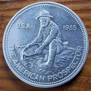 lot 385 image: Uncirculated (BU) 1984 ENGELHARD 1 oz .999 Bullion  �The American Prospector�  Pannin