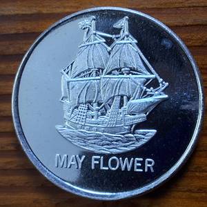 lot 388 image: Silver Bullion Coin (BU) .999 Fine Silver  California Mint   World Trade Unit  �May Flower�