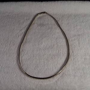 lot 193 image: 925 - Omega Flat Chain Necklace - 5mm - Approx 15 inch � 19.9g