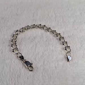 lot 208 image: Italy - Sterling - 7 inch - Unique Beaded Chain - Large Link Bracelet - 8.99g