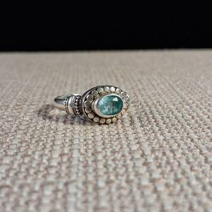 lot 256 image: Aquamarine - Sterling Silver Ring - Size 7 - MARCH Birthstone - .925 - Turkish Made � 3.9g