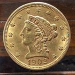 VERIFIED AUTHENTIC: 1902 Liberty Head $2.50 gold quarter eagle minted in Philadelphia, containing .209 oz 90% Gold
