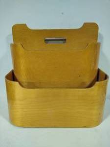 lot 13 image: MCM Style Hanging or Floor Magazine Rack