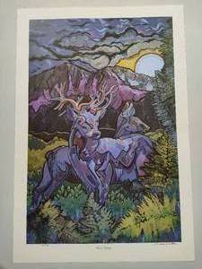 lot 15 image: Deer Night SignedNumbered by Barbara Dettler