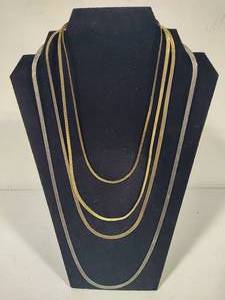 lot 53 image: 925 Four Herringbone Necklaces
