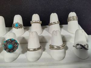 lot 57 image: 925 Sterling Assortment of Rings