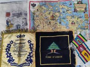 lot 39 image: Asst Lot of Pillow Covers, Location Scarves & Mexican Coasters