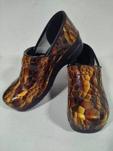 lot 22 image: Dansko Snake Print Clogs (Size 41)