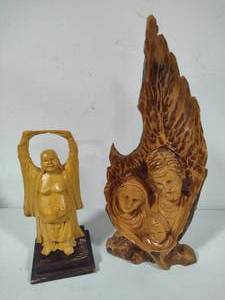 lot 48 image: Wood Carved Buddha & Religious Themed Carving