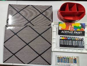 lot 96 image: Memory Boards, Acrylic Paints, Palette 