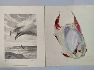 lot 107 image: River Call SignedNumbered by James Krom & Signed Fish Print