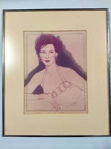 lot 114 image: Vintage Woman Framed Art - Howard Mason