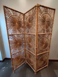 lot 132 image: Wicker Three Panel Room Divider