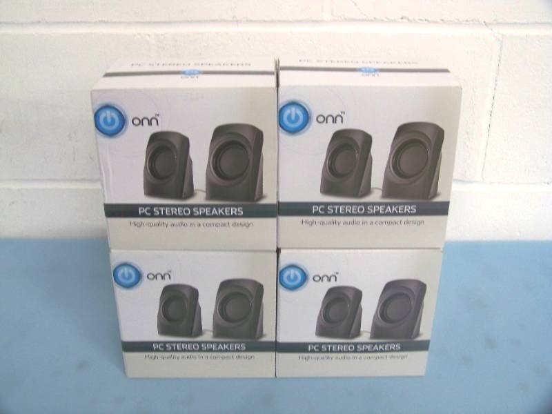 (4 Pairs) ONN Compact High-Quality USB-Powered Audio Stereo PC  Computer Speakers - NEW IN ORIGINAL BOX